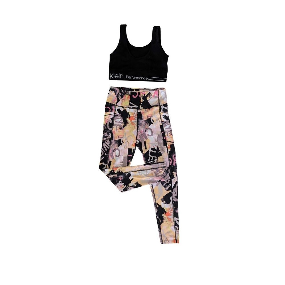 Calvin Klein Performance Activewear Set: Bra (med) & Printed Leggings (small)